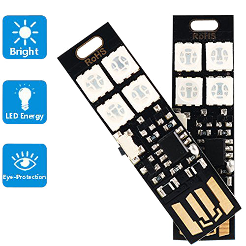 Super Bright USB LED Light Stick - RGB (2 pack)-12Volt.Solutions